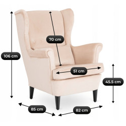 Кресло с оттоманкой Mebel Elite Evan 2 Velour (Beige) Thumb