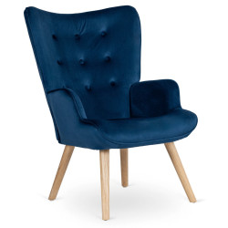 Кресло с оттоманкой Mebel Elite Lozano Velour (Blue) Thumb