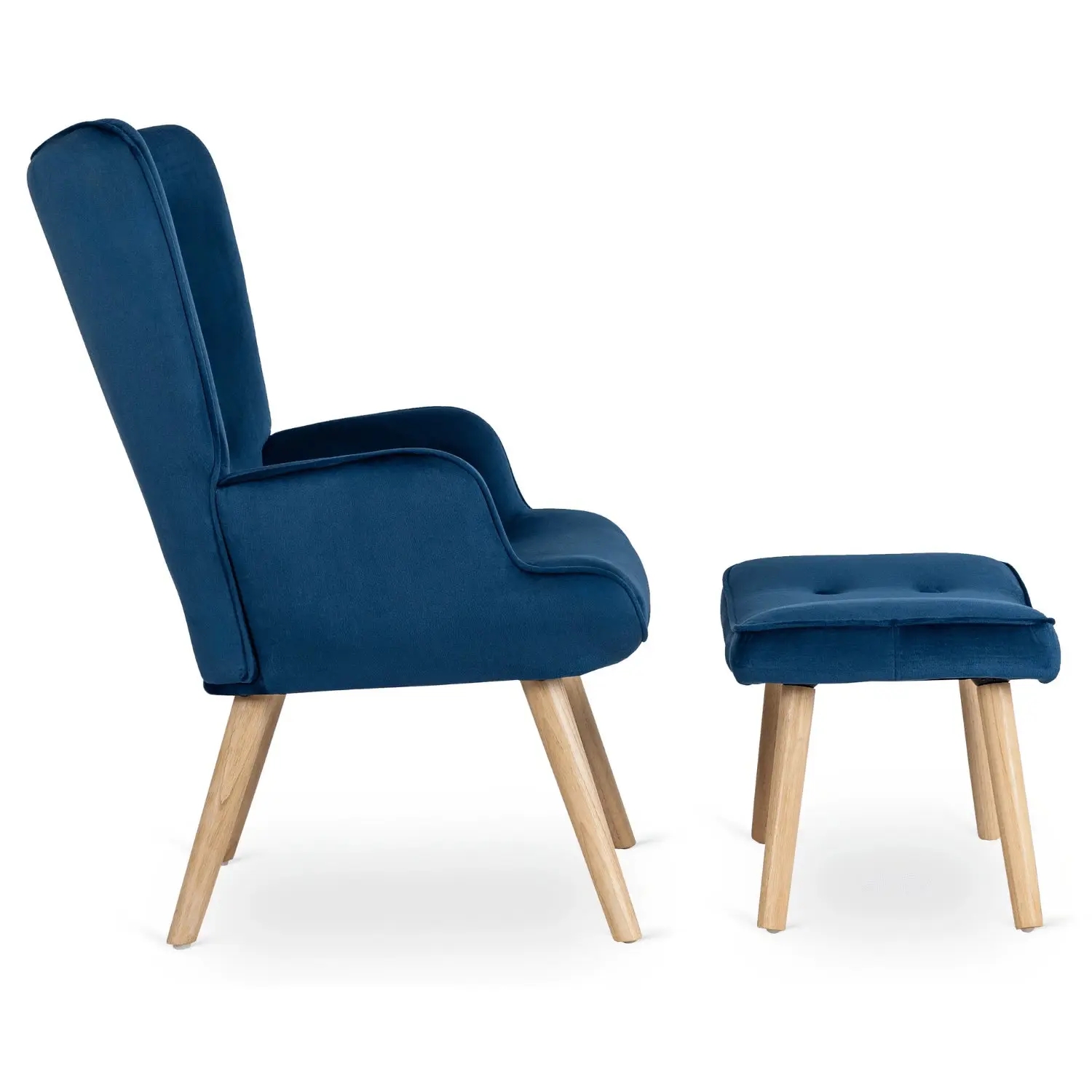 Кресло с оттоманкой Mebel Elite Lozano Velour (Blue) - 7