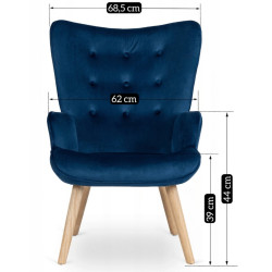 Кресло с оттоманкой Mebel Elite Lozano Velour (Blue) Thumb