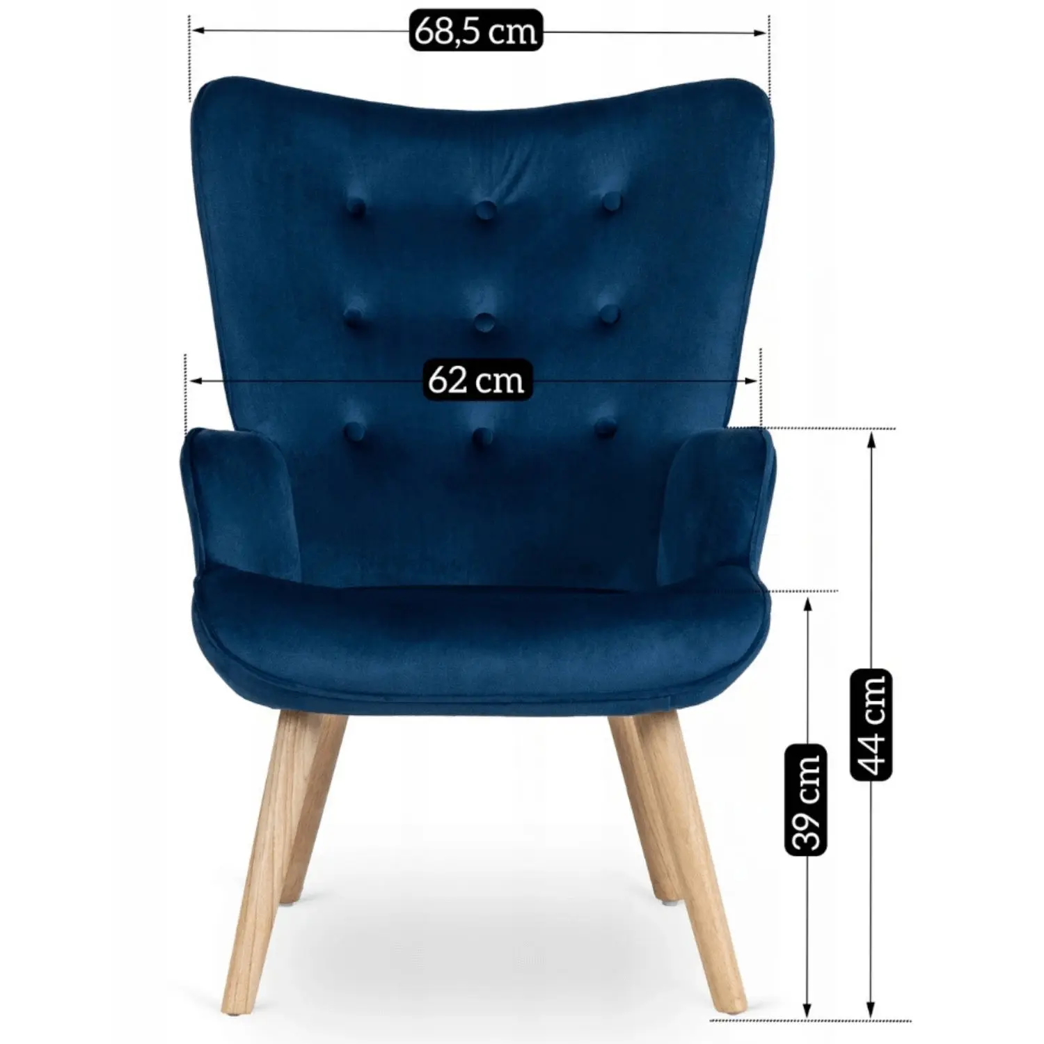 Кресло с оттоманкой Mebel Elite Lozano Velour (Blue) - 9