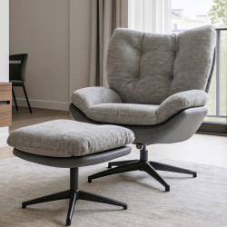 Кресло с подставкой для ног Mebel Elite Fremont 2 (Grey/Black)