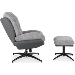 Кресло с подставкой для ног Mebel Elite Fremont 2 (Grey/Black) Thumb