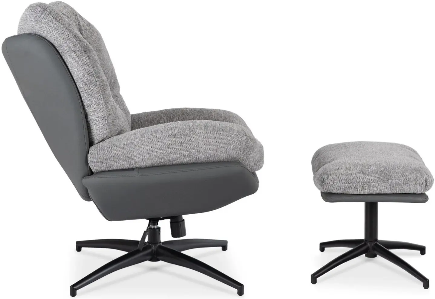 Кресло с подставкой для ног Mebel Elite Fremont 2 (Grey/Black) - 4