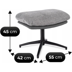 Кресло с подставкой для ног Mebel Elite Fremont 2 (Grey/Black) Thumb