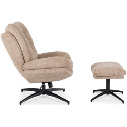 Кресло с подставкой для ног Mebel Elite Fremont (Beige/Black) Thumb