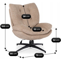 Кресло с подставкой для ног Mebel Elite Fremont (Beige/Black) Thumb