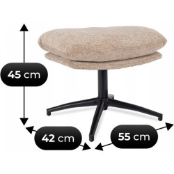 Кресло с подставкой для ног Mebel Elite Fremont (Beige/Black) Thumb