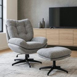 Кресло с подставкой для ног Mebel Elite Fremont (Grey)