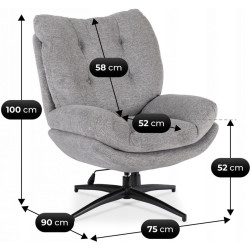 Кресло с подставкой для ног Mebel Elite Fremont (Grey) Thumb