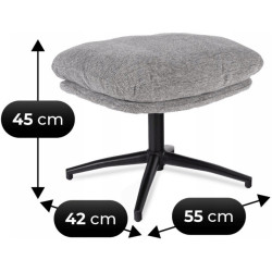 Кресло с подставкой для ног Mebel Elite Fremont (Grey) Thumb