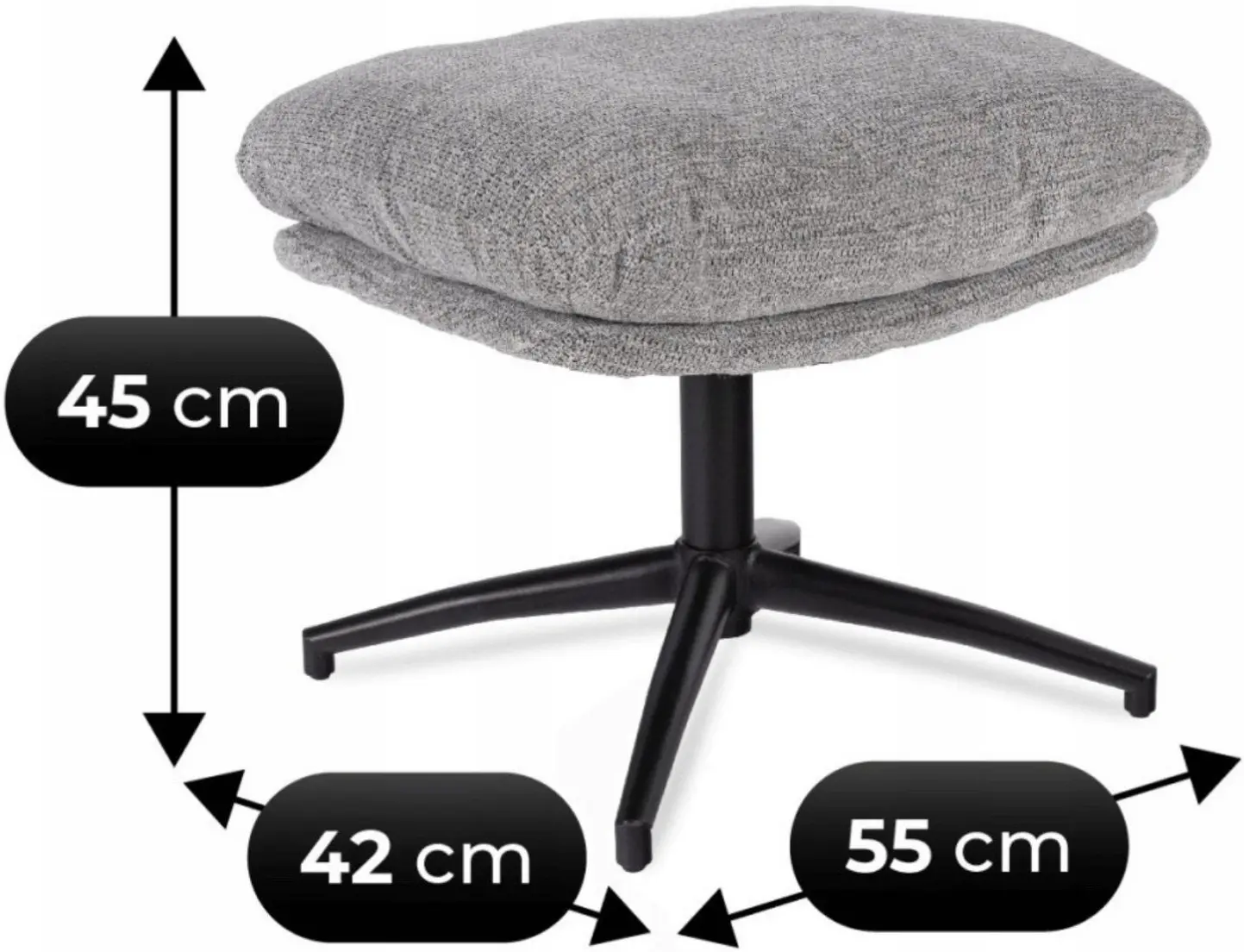 Кресло с подставкой для ног Mebel Elite Fremont (Grey) - 6