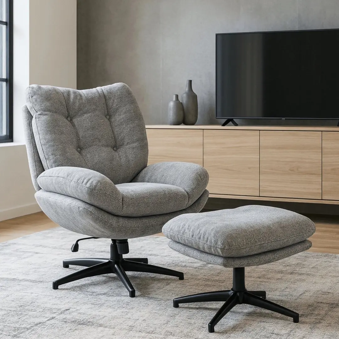 Кресло с подставкой для ног Mebel Elite Fremont (Grey)