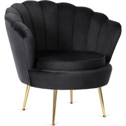 Fotoliu cu suport pentru picioare Mebel Elite Grand (Black/Gold) Thumb