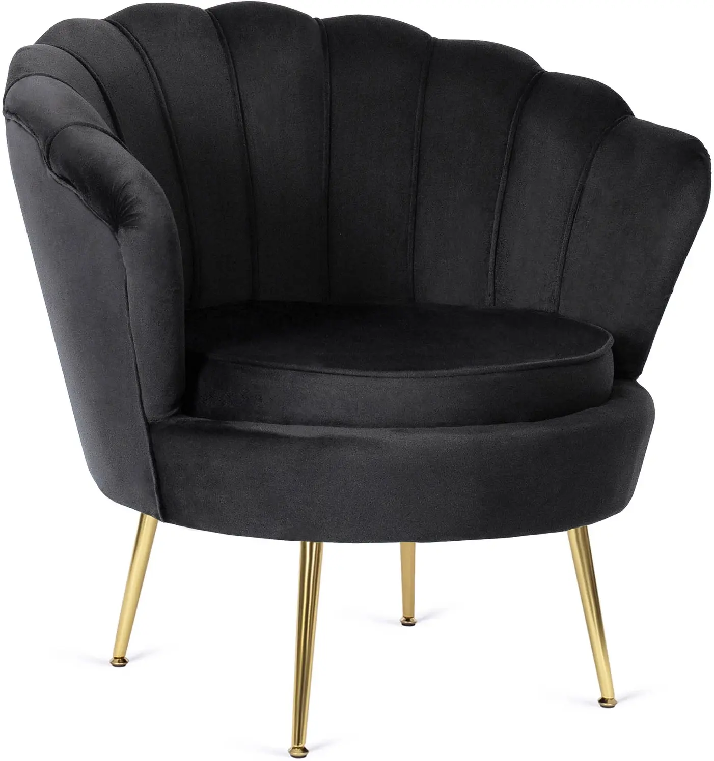 Fotoliu cu suport pentru picioare Mebel Elite Grand (Black/Gold) - 2