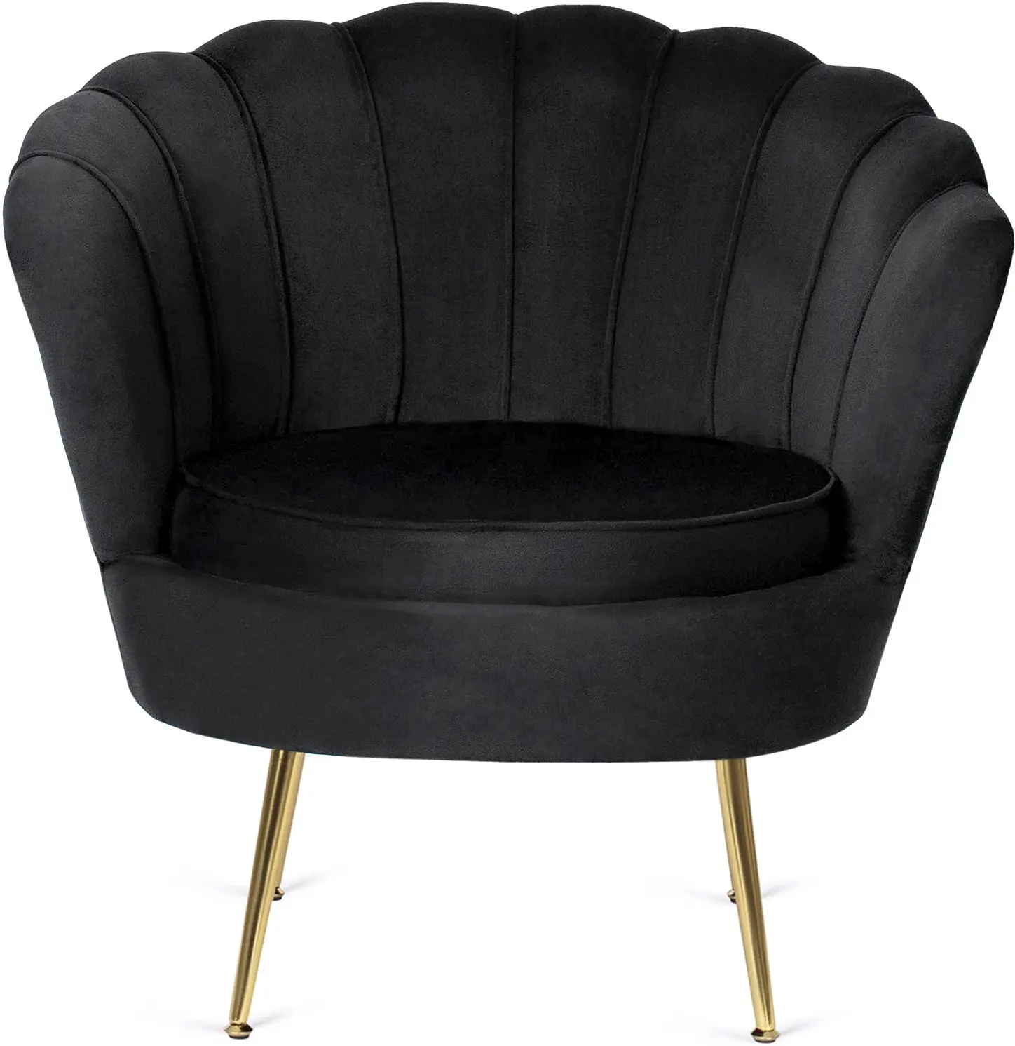 Fotoliu cu suport pentru picioare Mebel Elite Grand (Black/Gold) - 3
