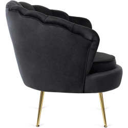 Fotoliu cu suport pentru picioare Mebel Elite Grand (Black/Gold) Thumb