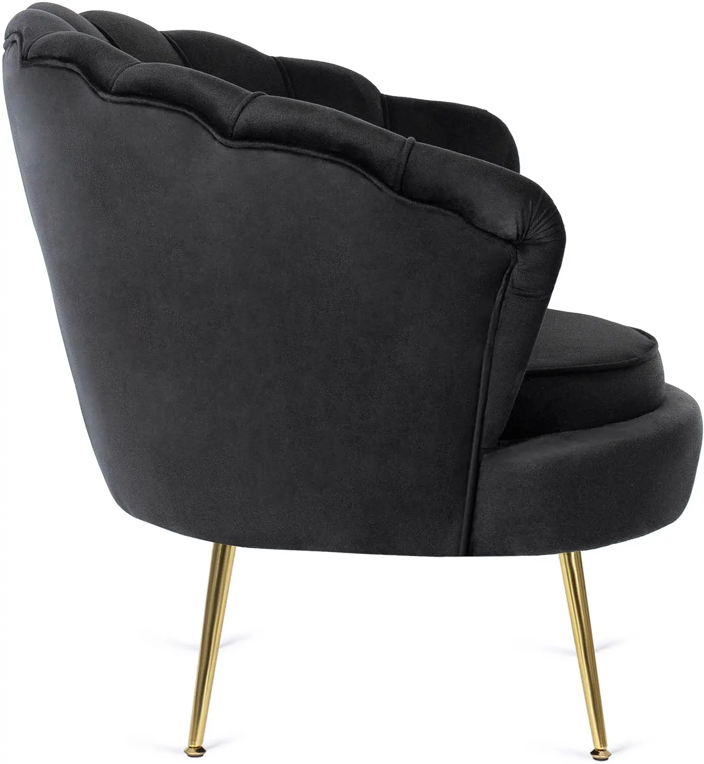 Fotoliu cu suport pentru picioare Mebel Elite Grand (Black/Gold) - 4