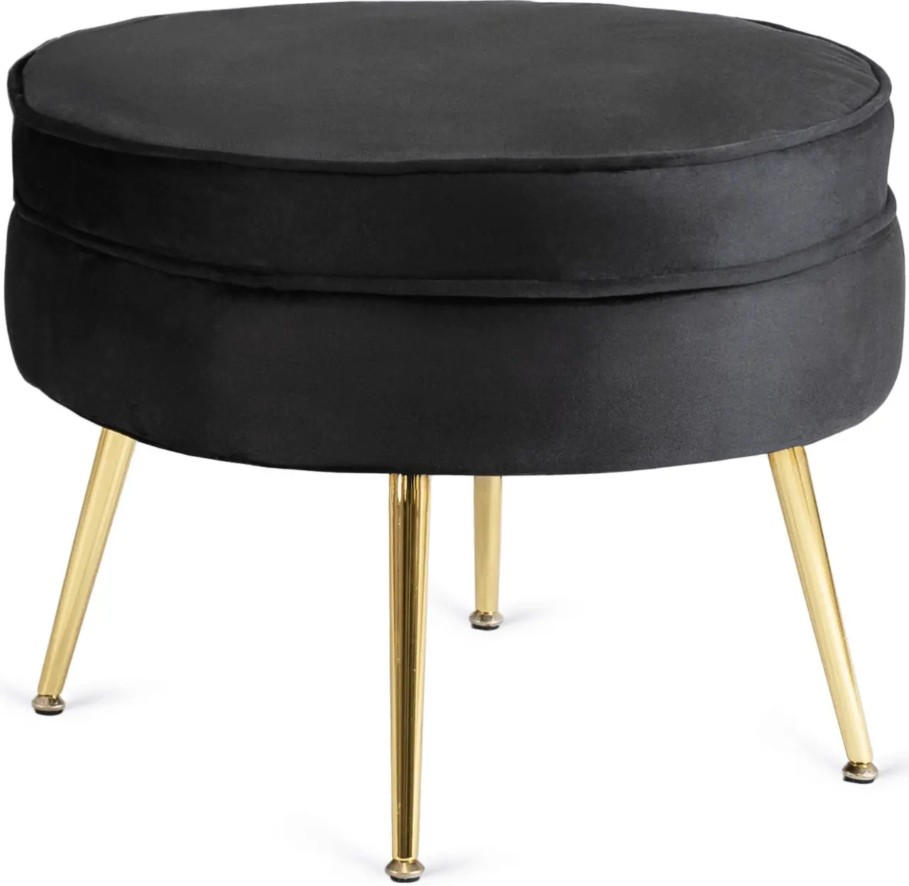 Fotoliu cu suport pentru picioare Mebel Elite Grand (Black/Gold) - 7