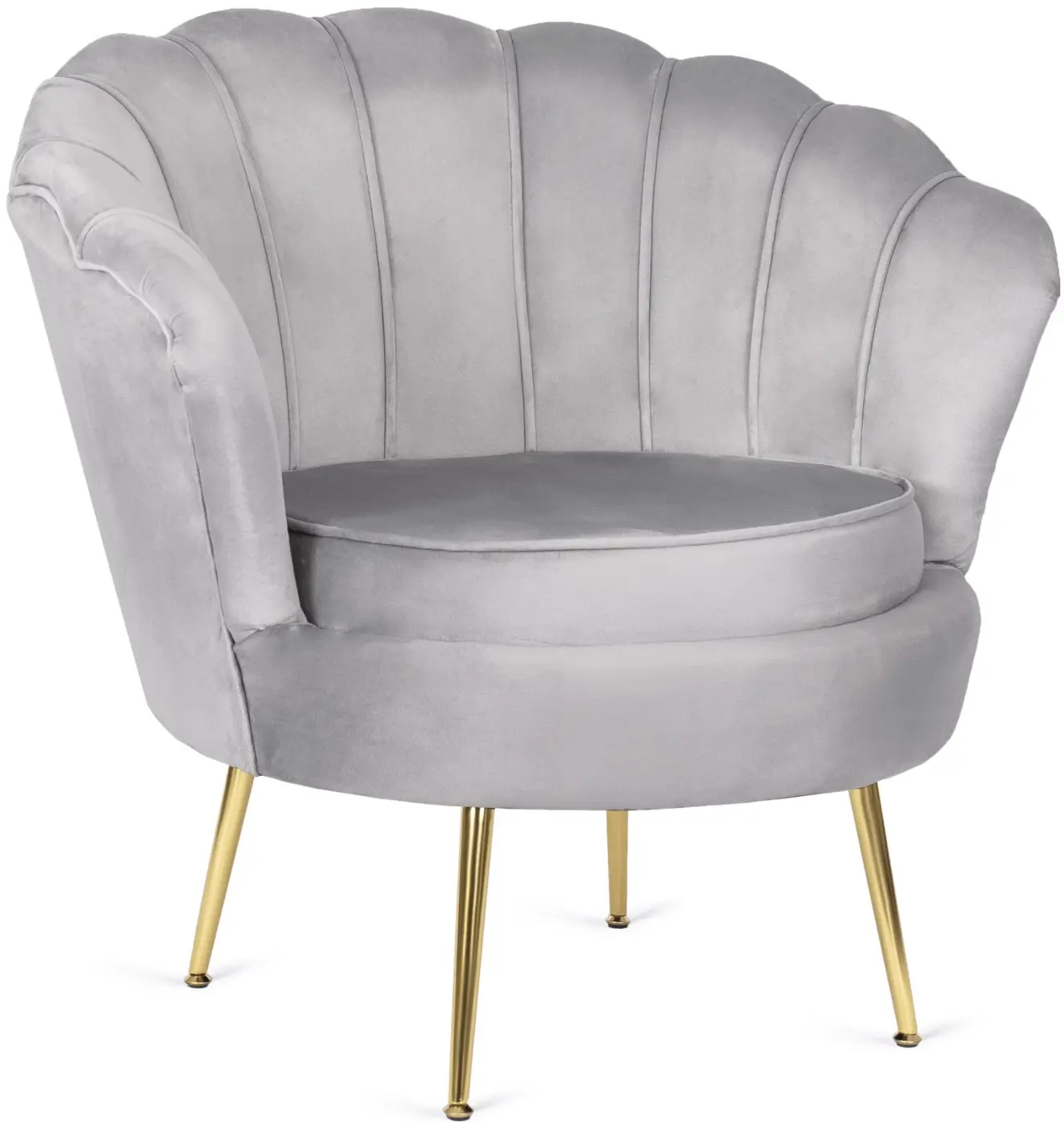 Fotoliu cu suport pentru picioare Mebel Elite Grand (Grey/Gold) - 3
