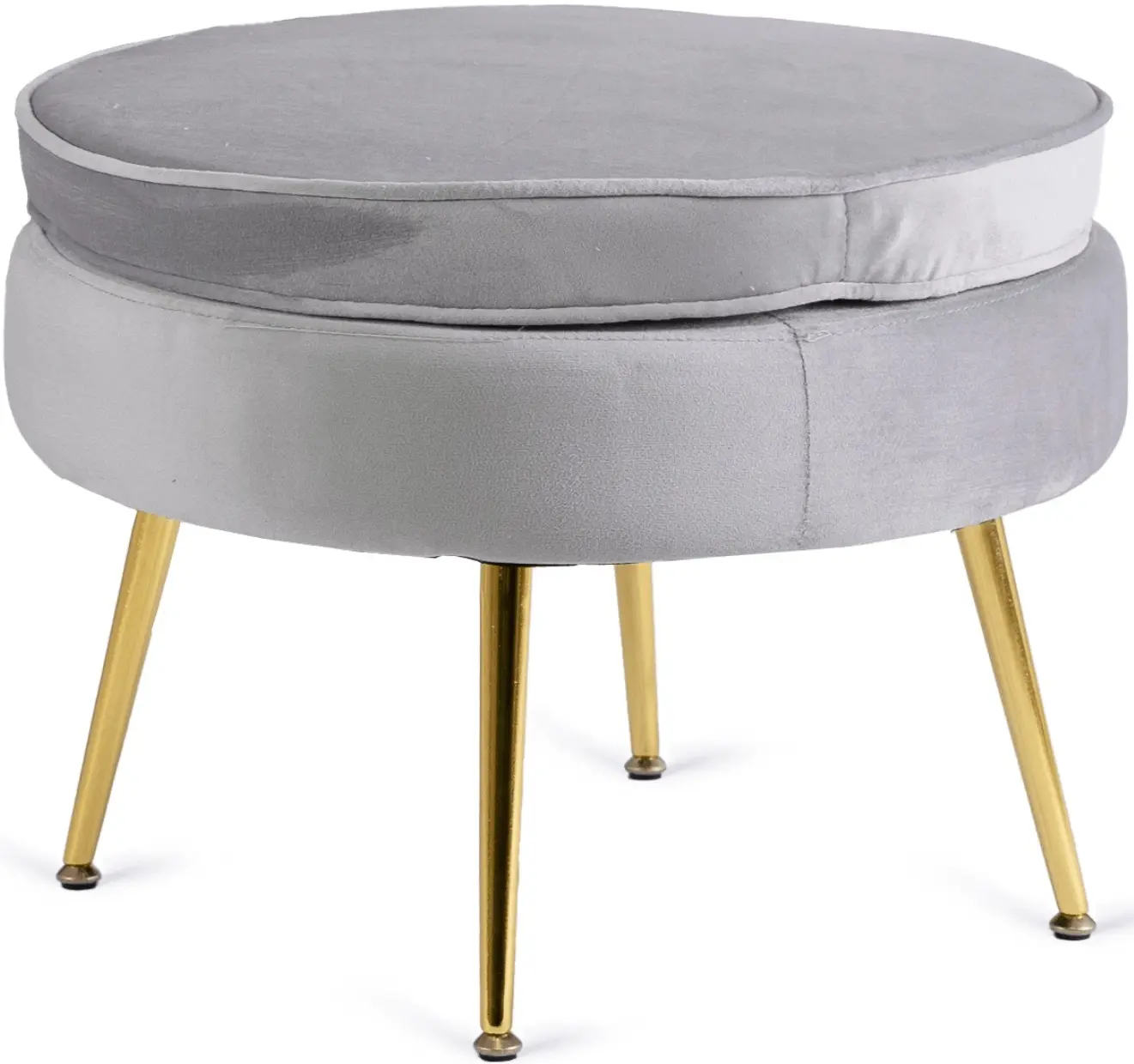 Fotoliu cu suport pentru picioare Mebel Elite Grand (Grey/Gold) - 7