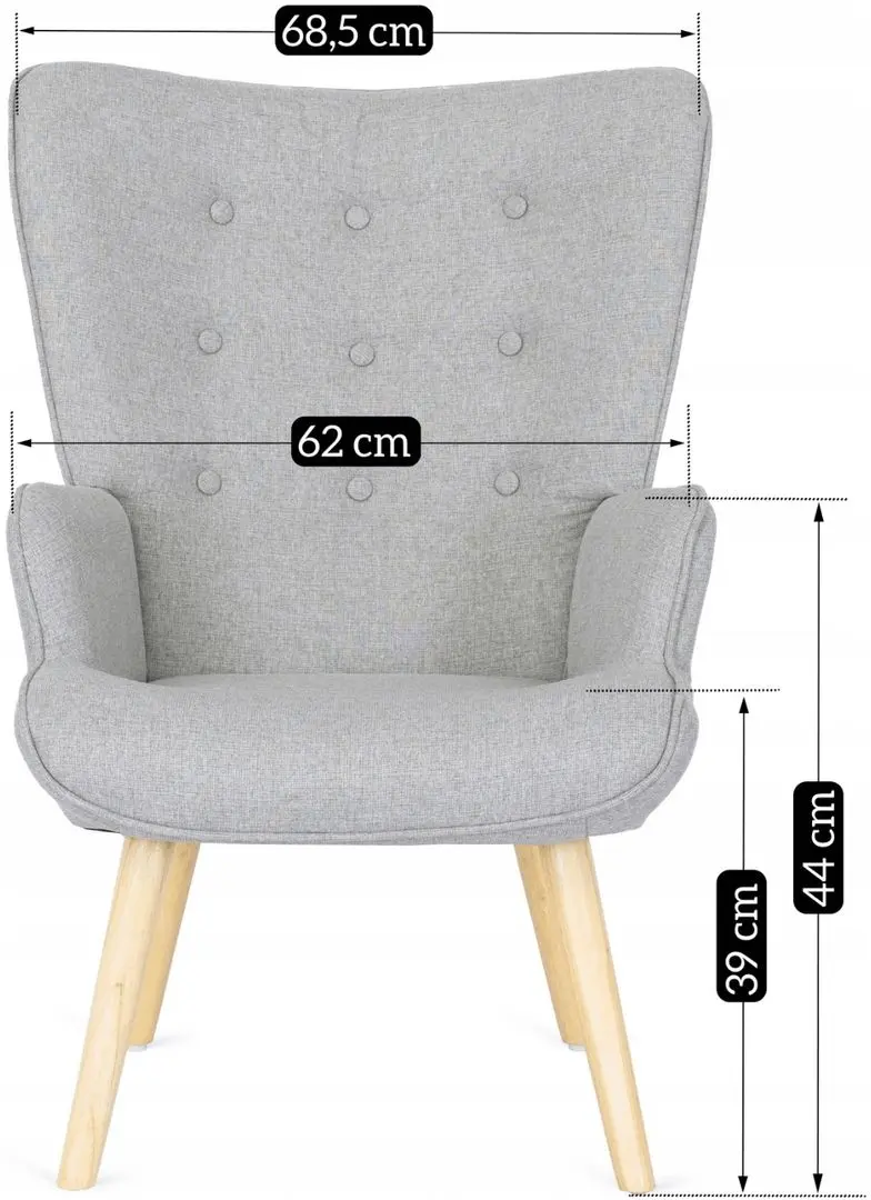 Кресло с подставкой для ног Mebel Elite Lozano 2 (Grey) - 14