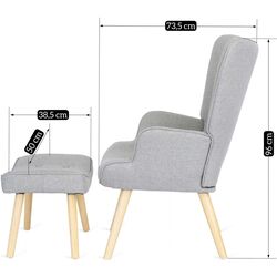 Кресло с подставкой для ног Mebel Elite Lozano 2 (Grey) Thumb