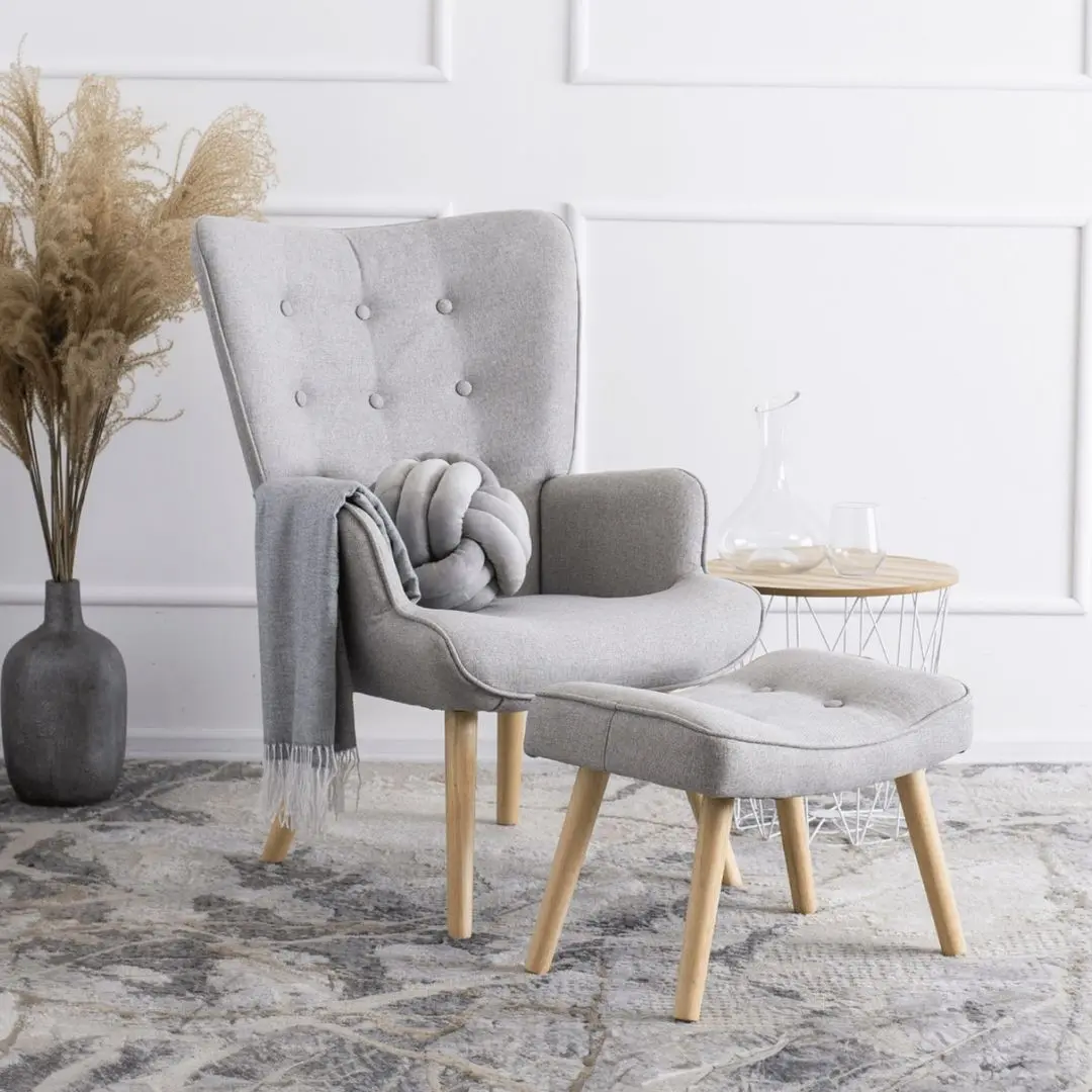 Кресло с подставкой для ног Mebel Elite Lozano 2 (Grey)