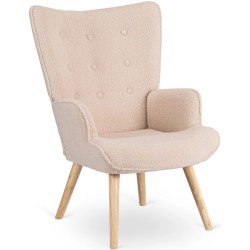 Fotoliu cu suport pentru picioare Mebel Elite Lozano (Beige/Natural) Thumb