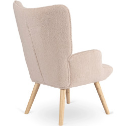 Fotoliu cu suport pentru picioare Mebel Elite Lozano (Beige/Natural) Thumb