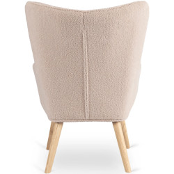 Fotoliu cu suport pentru picioare Mebel Elite Lozano (Beige/Natural) Thumb