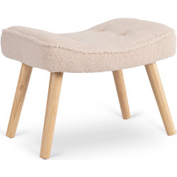 Fotoliu cu suport pentru picioare Mebel Elite Lozano (Beige/Natural) Thumb