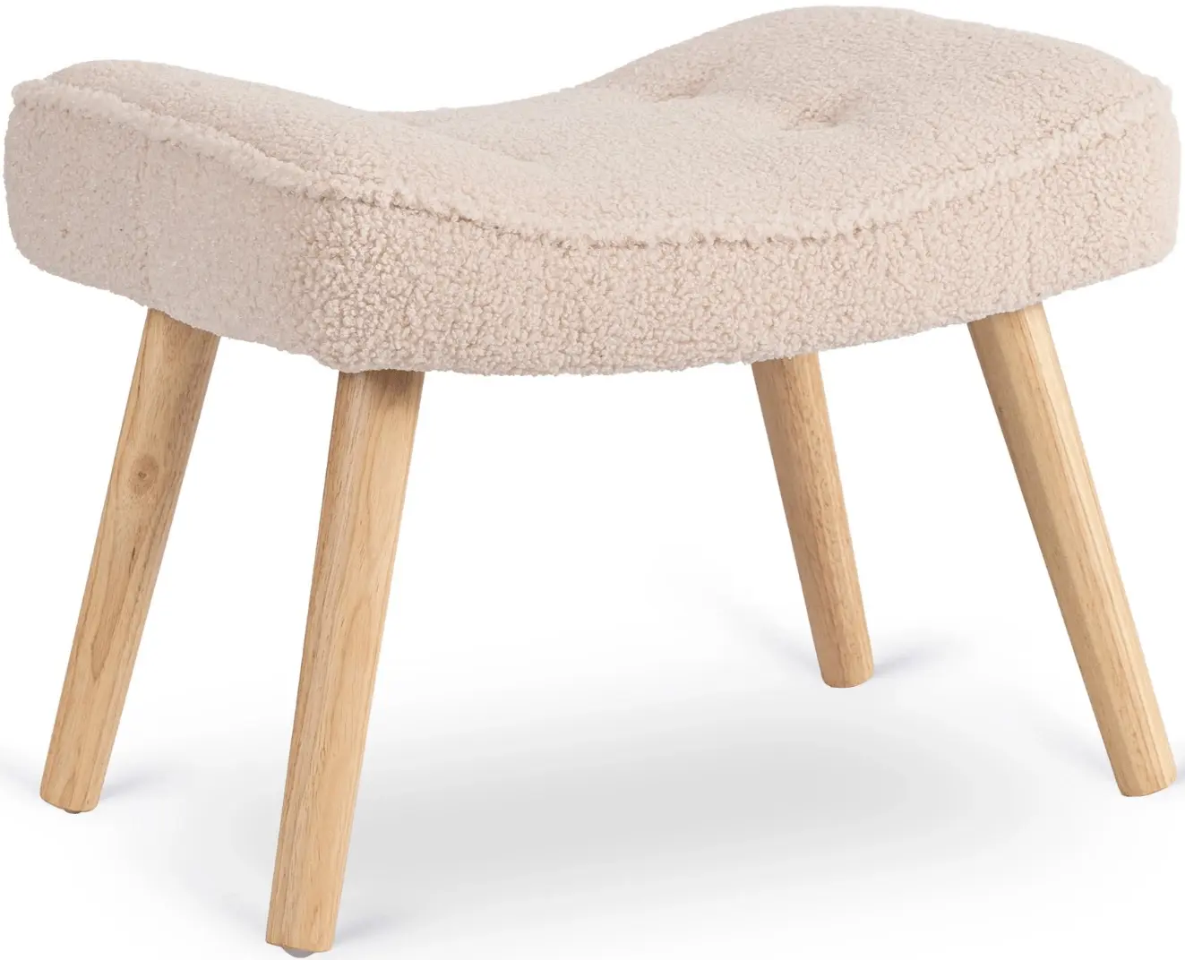 Fotoliu cu suport pentru picioare Mebel Elite Lozano (Beige/Natural) - 7