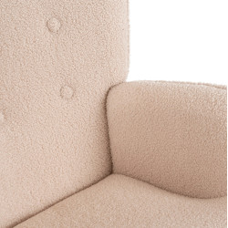 Fotoliu cu suport pentru picioare Mebel Elite Lozano (Beige/Natural) Thumb