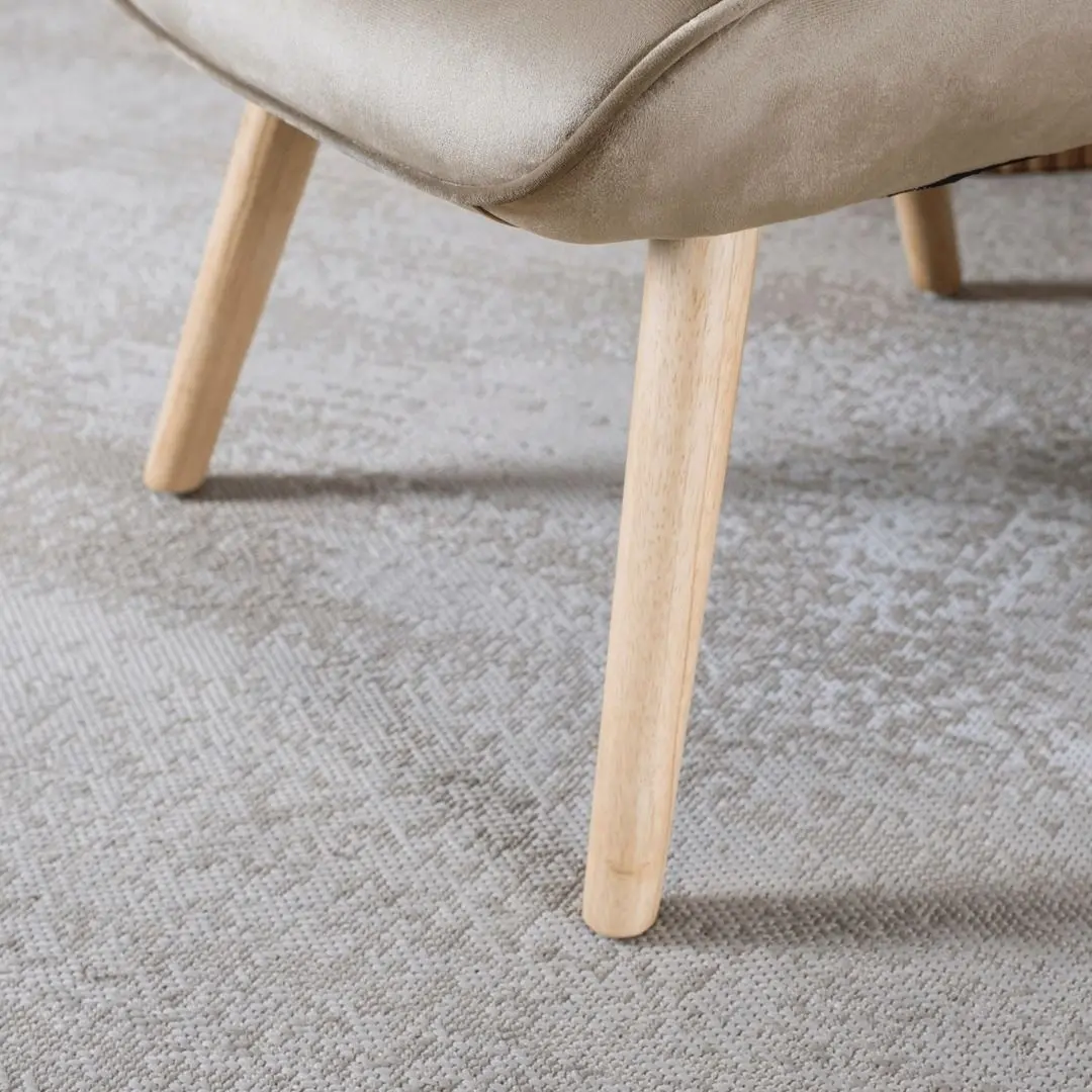 Fotoliu cu suport pentru picioare Mebel Elite Lozano (Beige/Natural Oak) - 15