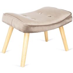 Fotoliu cu suport pentru picioare Mebel Elite Lozano (Beige/Natural Oak) Thumb