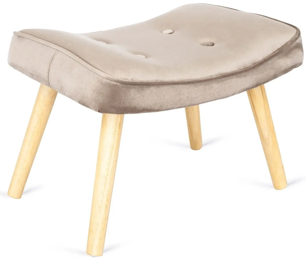 Fotoliu cu suport pentru picioare Mebel Elite Lozano (Beige/Natural Oak) - 7