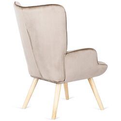 Fotoliu cu suport pentru picioare Mebel Elite Lozano (Beige/Natural Oak) Thumb