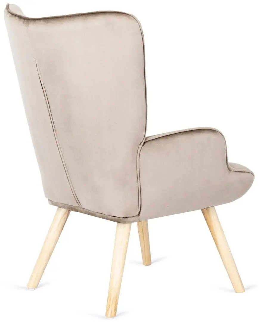 Fotoliu cu suport pentru picioare Mebel Elite Lozano (Beige/Natural Oak) - 9