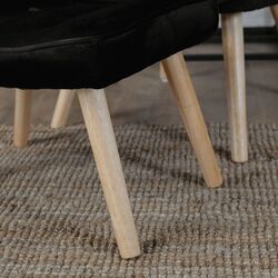 Fotoliu cu suport pentru picioare Mebel Elite Lozano (Black/Natural Oak) Thumb