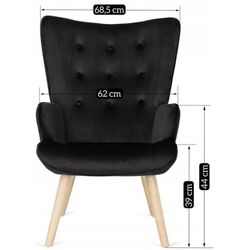 Fotoliu cu suport pentru picioare Mebel Elite Lozano (Black/Natural Oak) Thumb