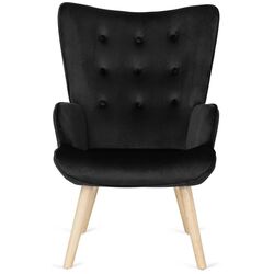 Fotoliu cu suport pentru picioare Mebel Elite Lozano (Black/Natural Oak) Thumb