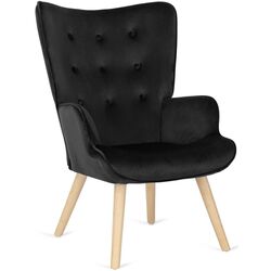 Fotoliu cu suport pentru picioare Mebel Elite Lozano (Black/Natural Oak) Thumb