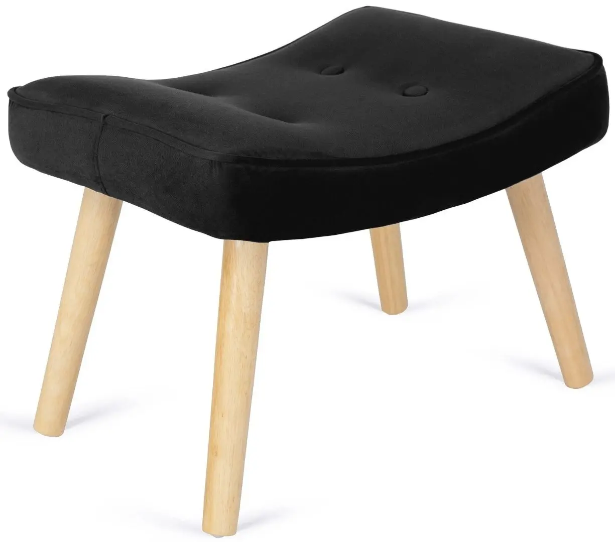 Fotoliu cu suport pentru picioare Mebel Elite Lozano (Black/Natural Oak)