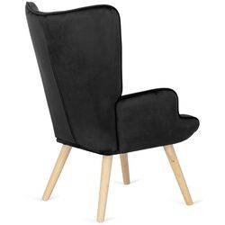 Fotoliu cu suport pentru picioare Mebel Elite Lozano (Black/Natural Oak) Thumb