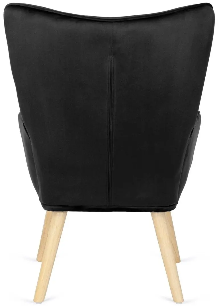 Fotoliu cu suport pentru picioare Mebel Elite Lozano (Black/Natural Oak)