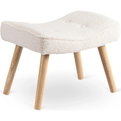 Fotoliu cu suport pentru picioare Mebel Elite Lozano (Cream/Natural) Thumb