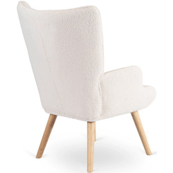 Fotoliu cu suport pentru picioare Mebel Elite Lozano (Cream/Natural) Thumb