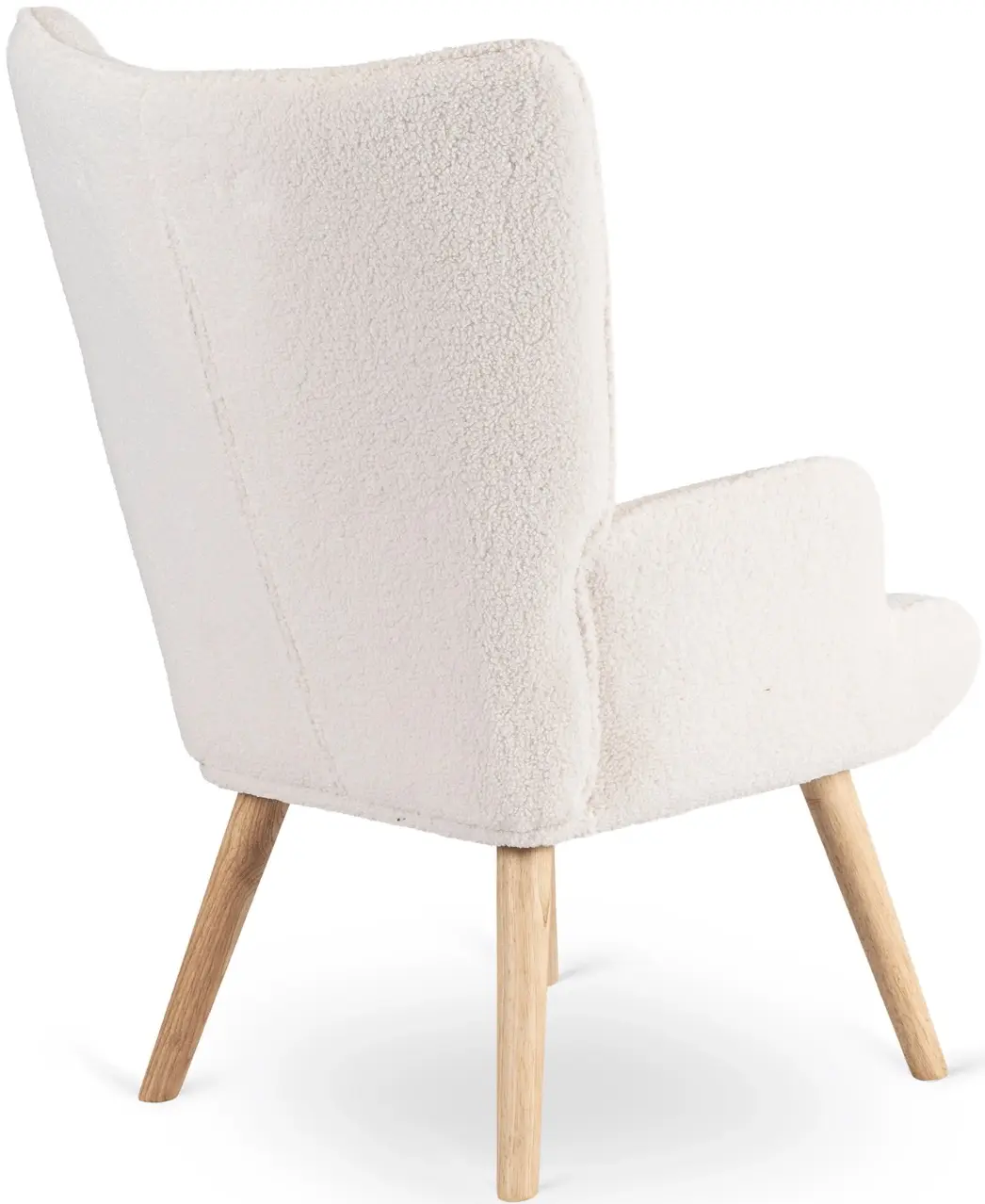 Fotoliu cu suport pentru picioare Mebel Elite Lozano (Cream/Natural) - 6