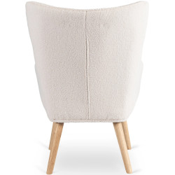 Fotoliu cu suport pentru picioare Mebel Elite Lozano (Cream/Natural) Thumb